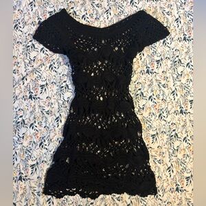 Black Crochet Dress/cover up